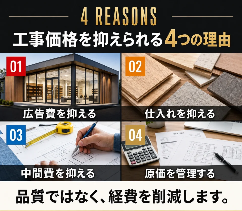 京都でリフォーム工事価格を抑えられる4つの理由
