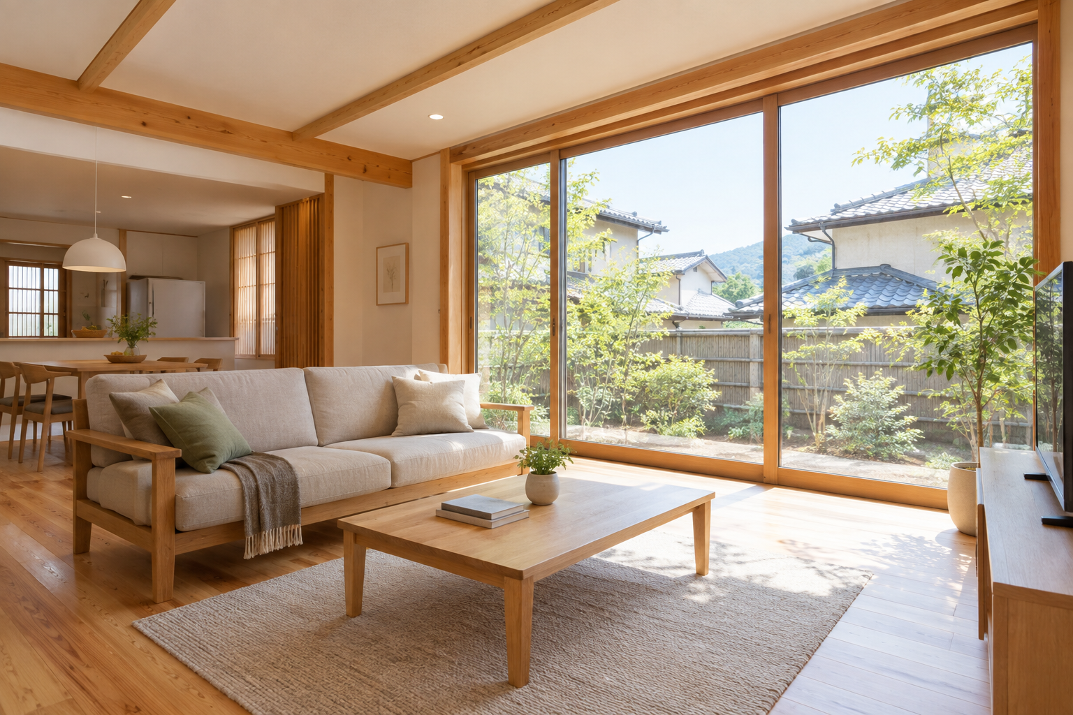 断熱リフォームを検討する戸建住宅の明るいリビング
